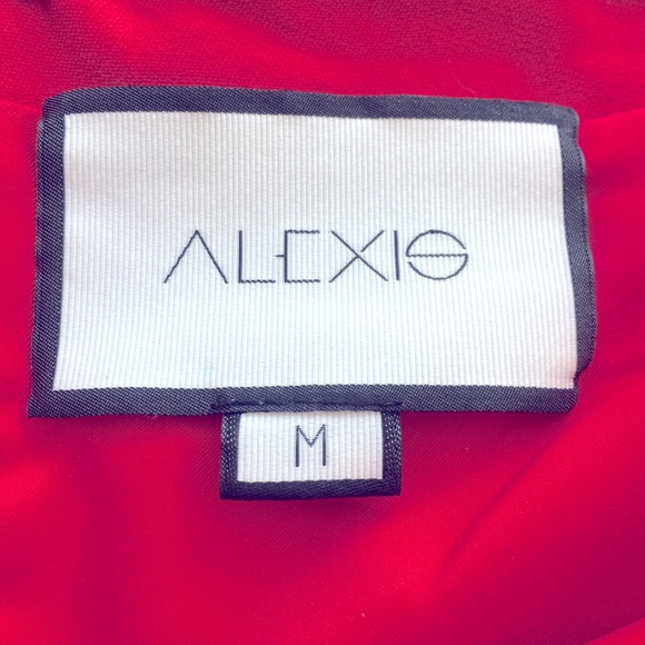 ALEXIS red off the shoulder crepe cocktail dress - Picture 4 of 15